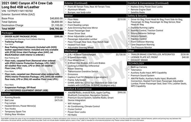 Used 2021 GMC Canyon AT4 w/ Driver Alert Package AWD/4WD image 44