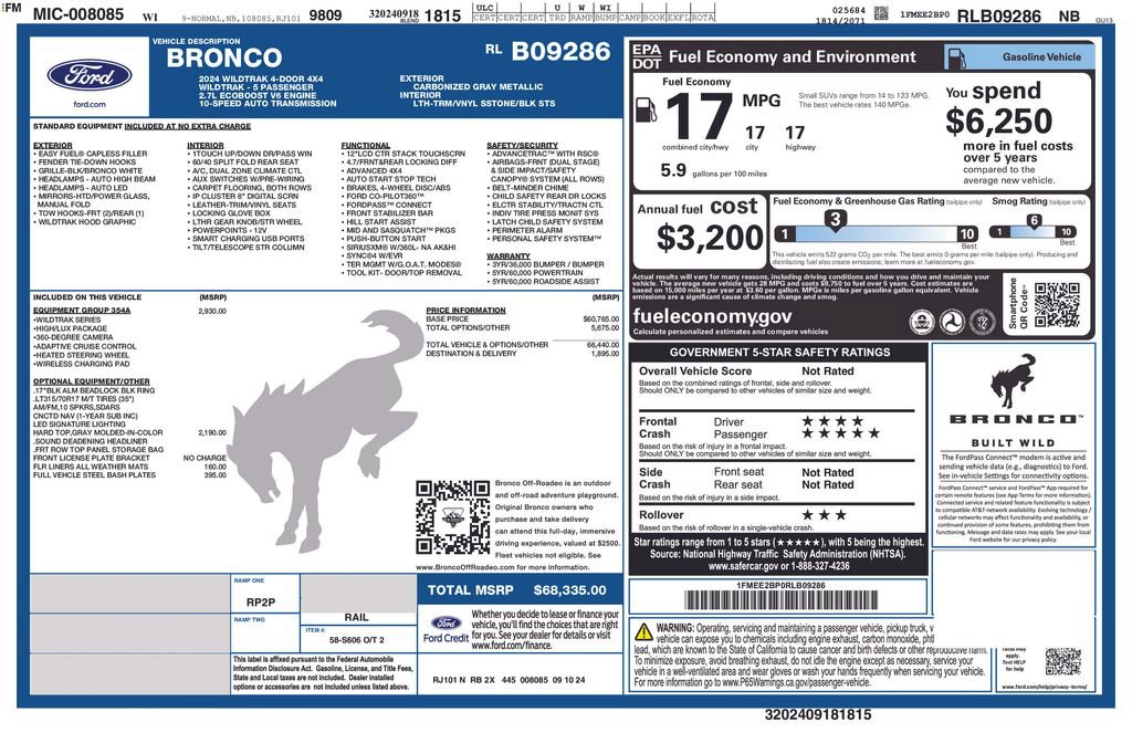 Used 2024 Ford Bronco Wildtrak AWD/4WD image 77