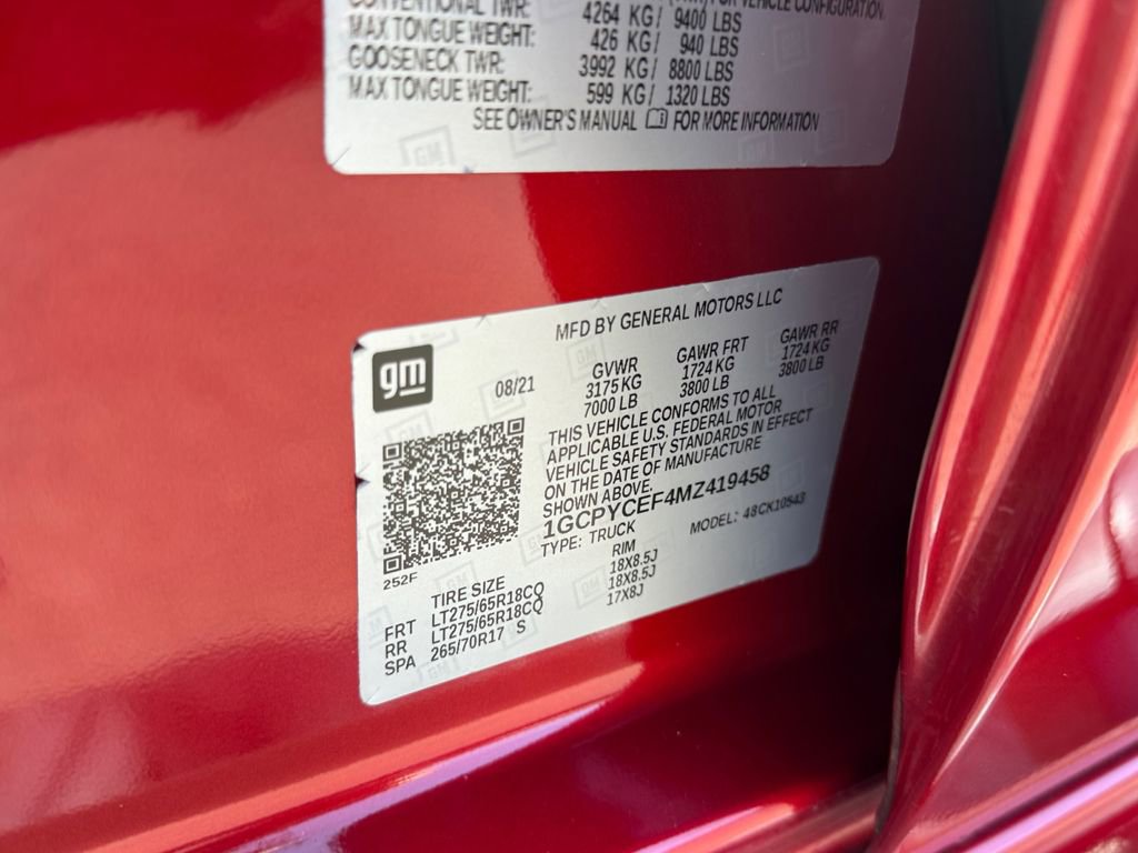 Used 2021 Chevrolet Silverado 1500 Custom Trail Boss image 30