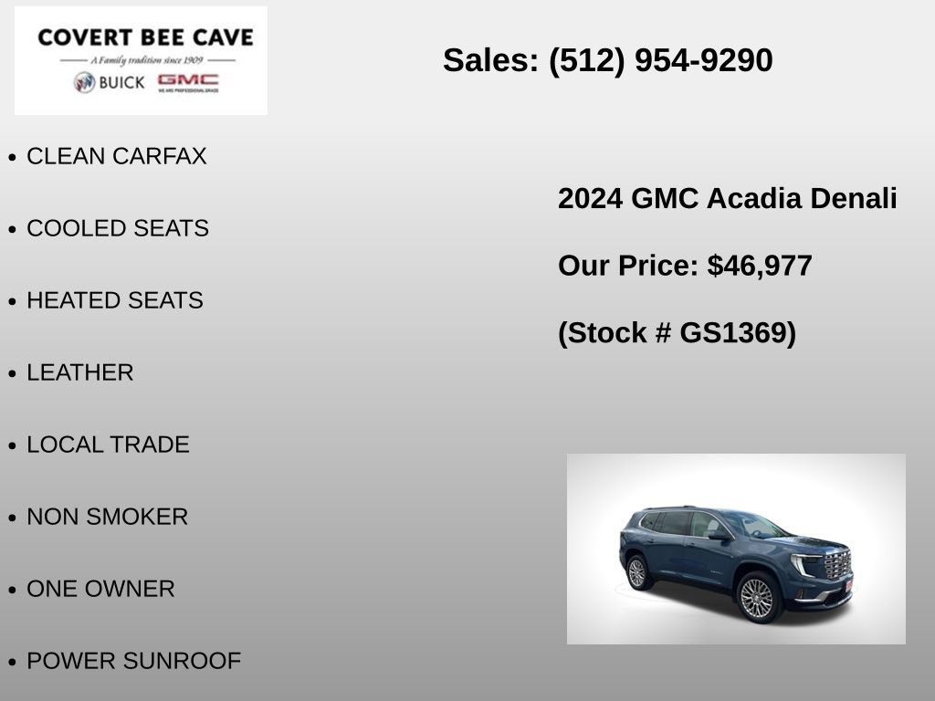 Used 2024 GMC Acadia Denali w/ LPO, Floor Liner Package image 6