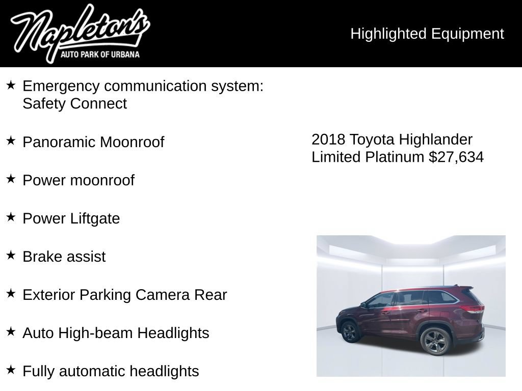 Used 2018 Toyota Highlander Limited Platinum w/ Protection Package #3 AWD/4WD image 5