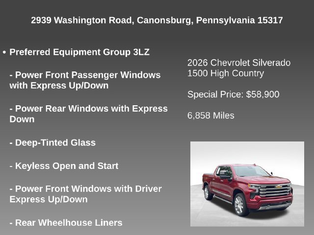 Used 2026 Chevrolet Silverado 1500 High Country w/ High Country Premium Package AWD/4WD image 18