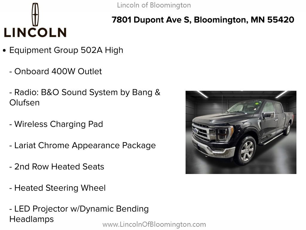 Used 2022 Ford F150 Lariat w/ Equipment Group 502A High image 9