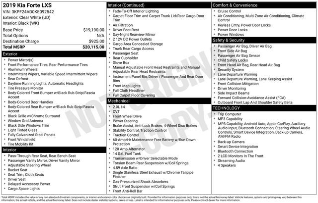 Used 2019 Kia Forte LXS FWD image 7