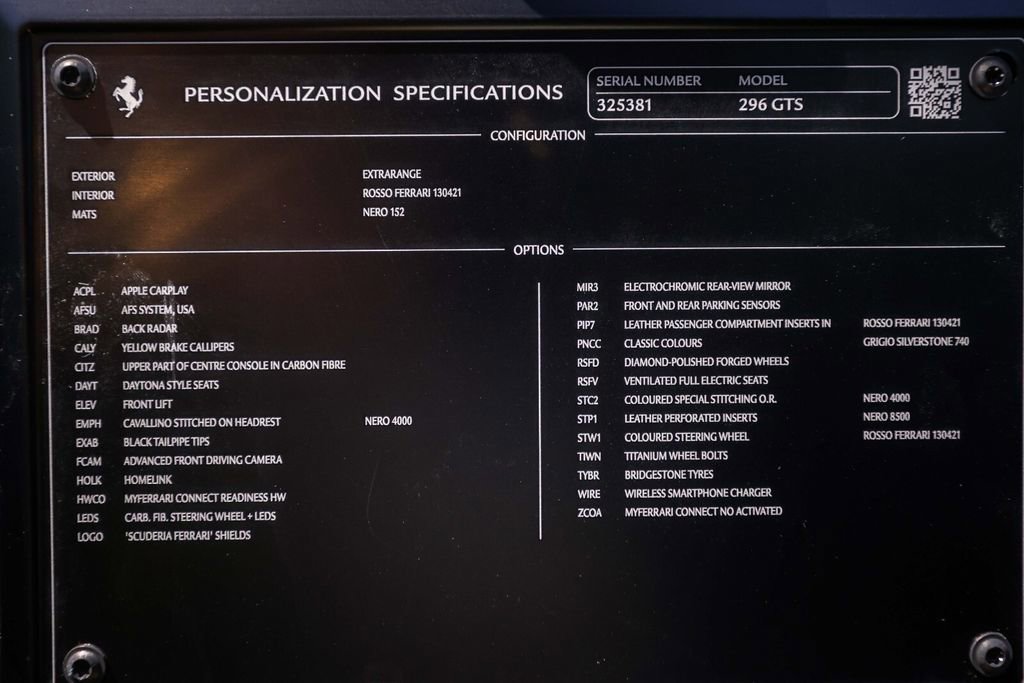 Certified 2025 Ferrari 296 GTS RWD image 53