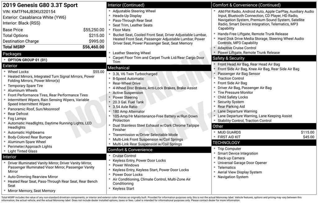 Used 2019 Genesis G80 3.3T Sport image 10