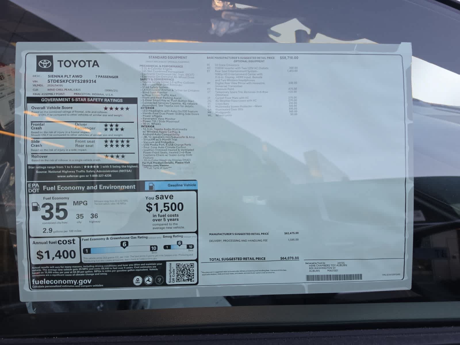 New 2026 Toyota Sienna Platinum AWD/4WD image 15