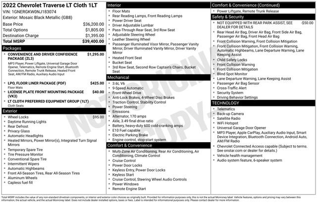 Certified 2022 Chevrolet Traverse LT FWD image 12
