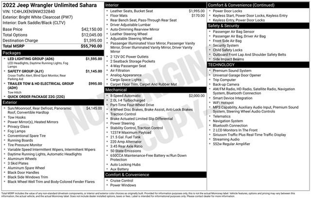 Used 2022 Jeep Wrangler Unlimited Sahara w/ LED Lighting Group image 6