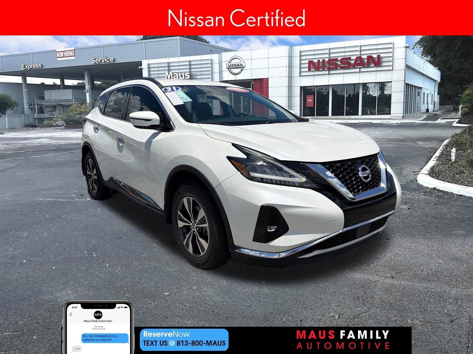 Certified 2021 Nissan Murano SV FWD 360° Tour