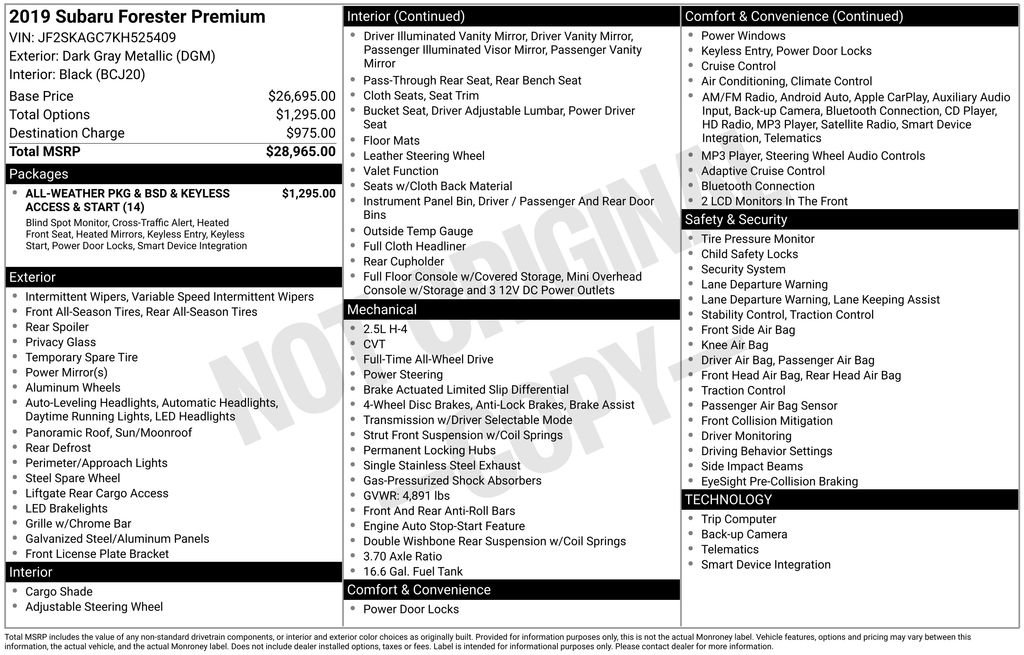 Used 2019 Subaru Forester Premium image 57