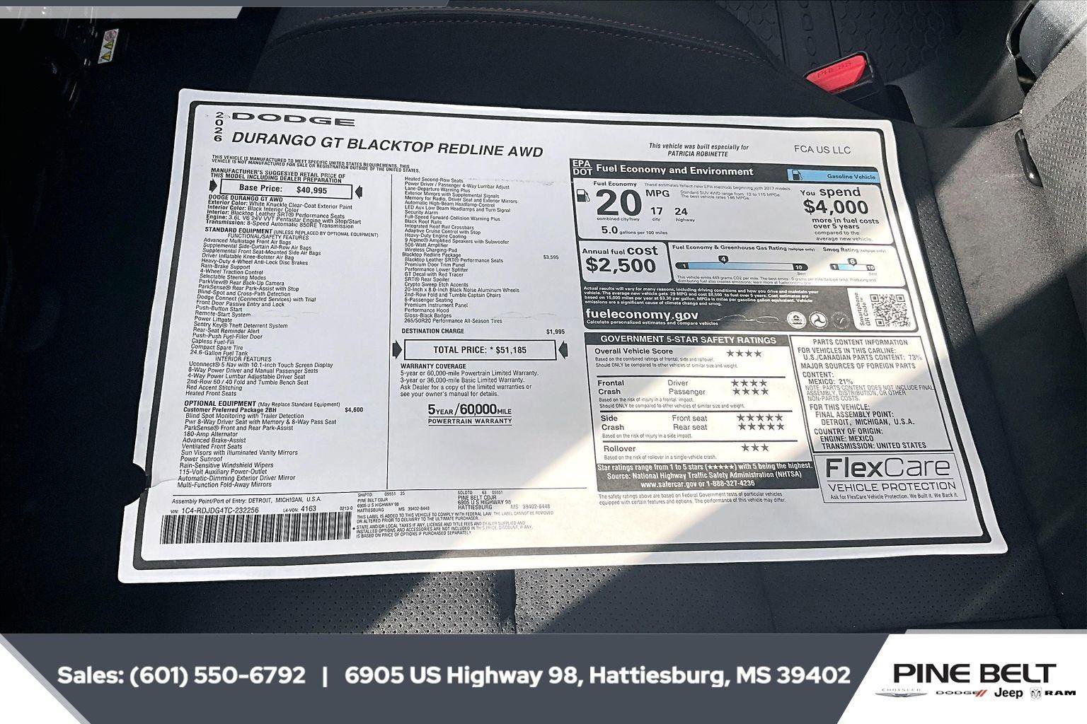 New 2026 Dodge Durango GT image 12