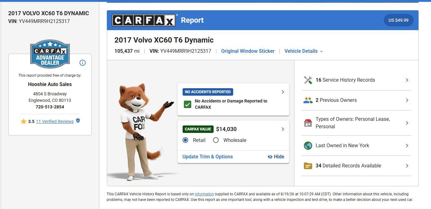 Used 2017 Volvo XC60 T6 Dynamic w/ Climate Package AWD/4WD image 2