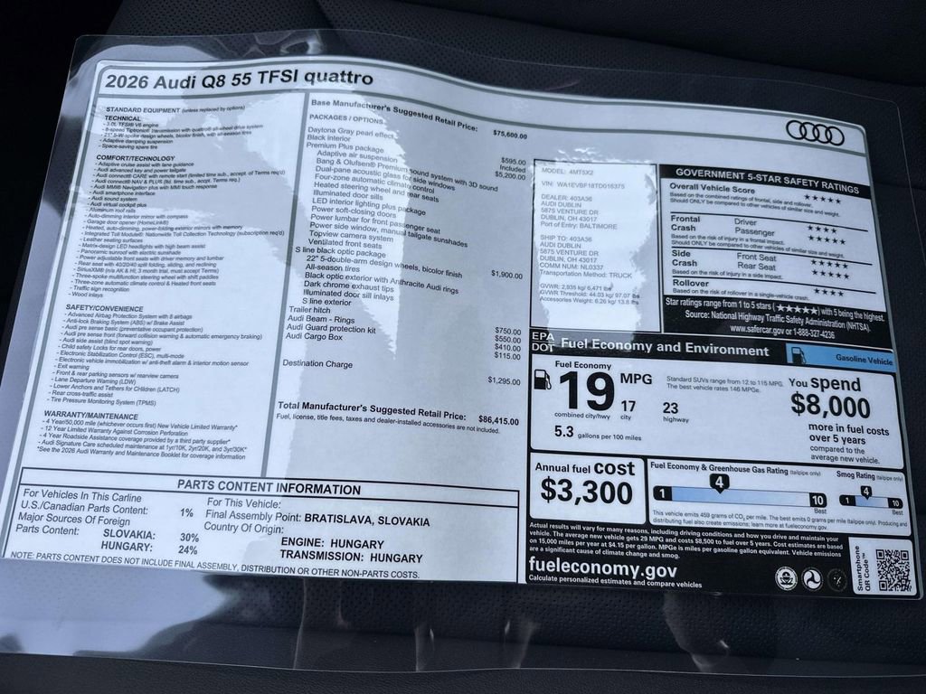 New 2026 Audi Q8 Premium Plus image 33