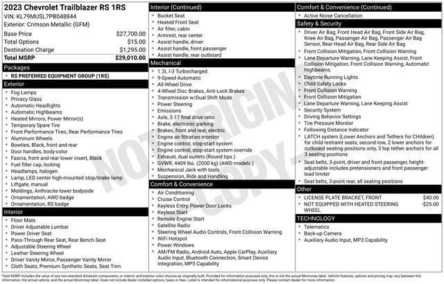 Used 2023 Chevrolet TrailBlazer RS AWD/4WD image 4