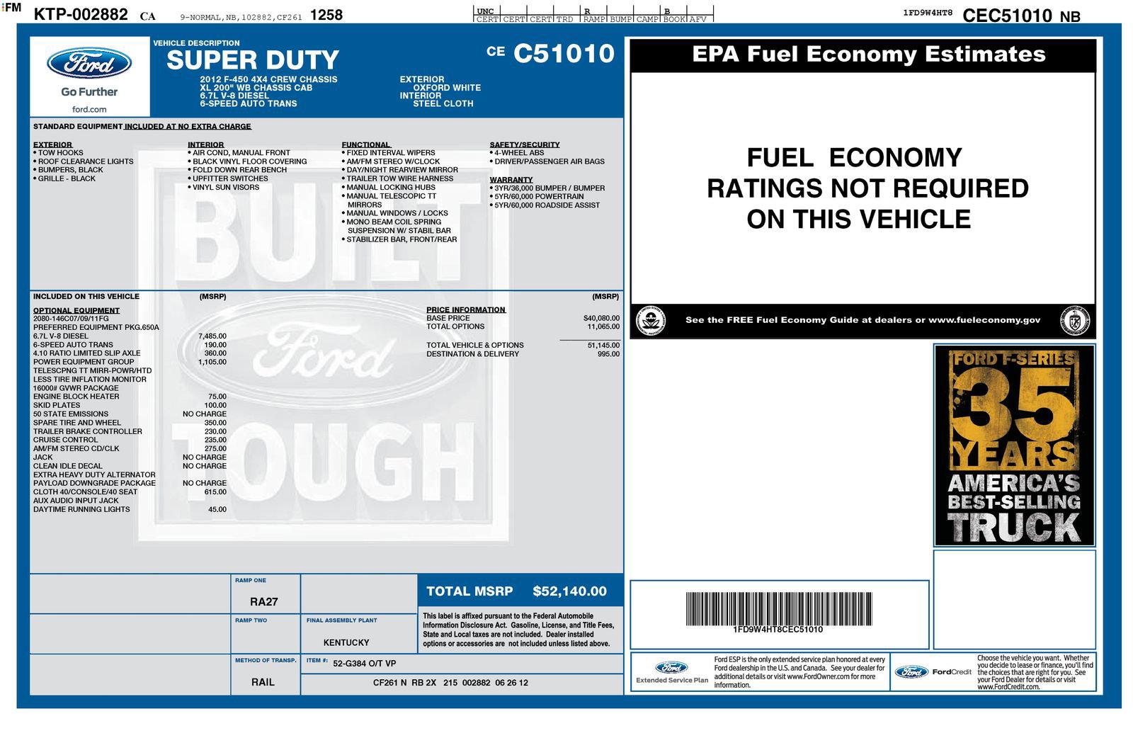 Used 2012 Ford F450 XL w/ PWR Equipment Group AWD/4WD image 2