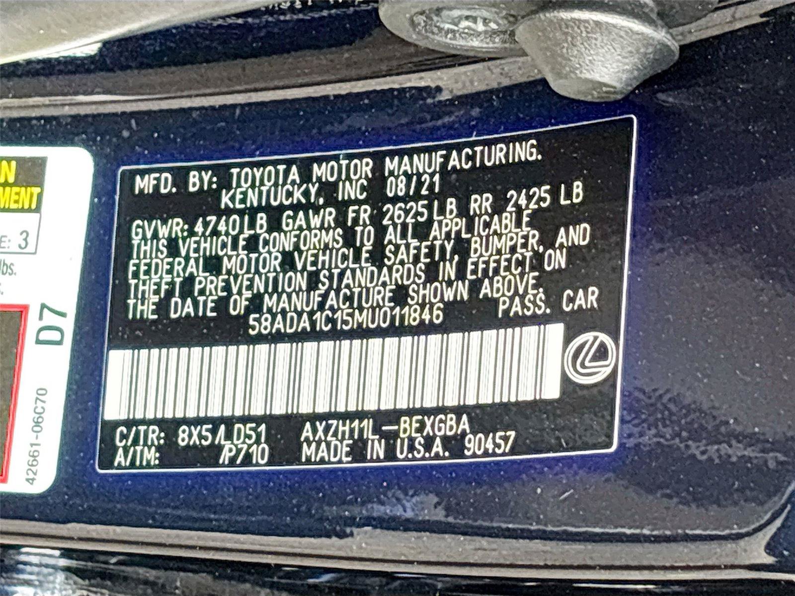 Used 2021 Lexus ES 300h w/ Premium Package FWD image 32