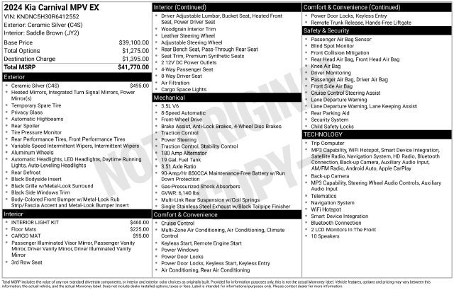 Used 2024 Kia Carnival EX FWD image 12