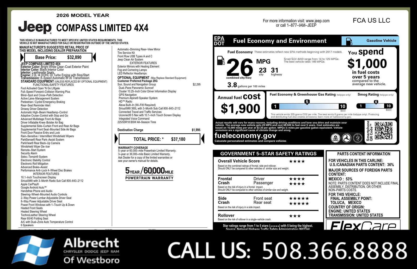 New 2026 Jeep Compass Limited w/ Sun, Sound & Navigation Group image 27