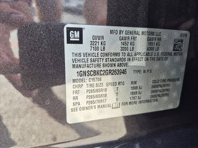 Used 2016 Chevrolet Tahoe LT w/ Max Trailering Package RWD image 16