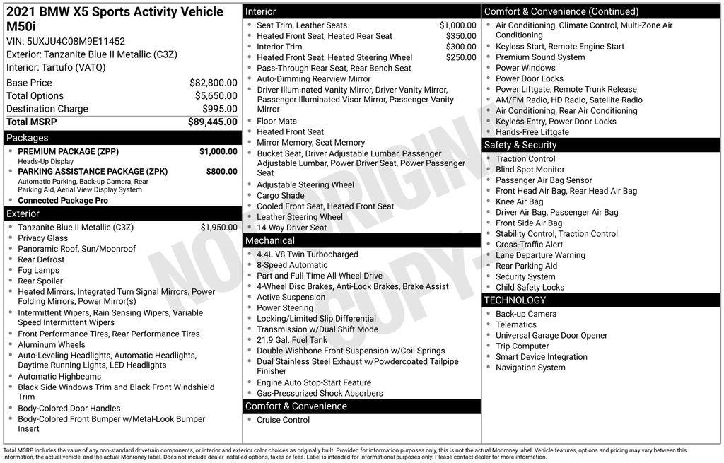 Used 2021 BMW X5 M50i w/ Premium Package image 33