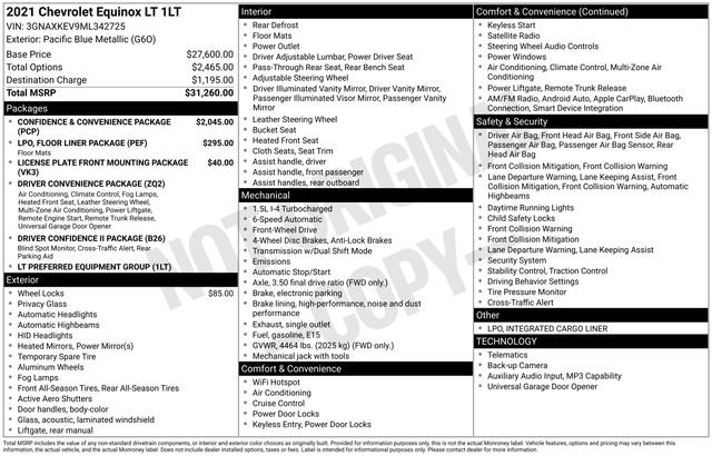 Used 2021 Chevrolet Equinox LT image 20