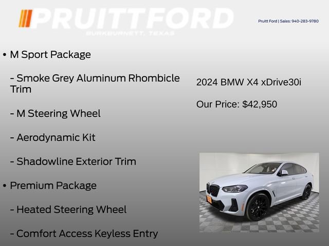 Used 2024 BMW X4 xDrive30i w/ Premium Package AWD/4WD image 13