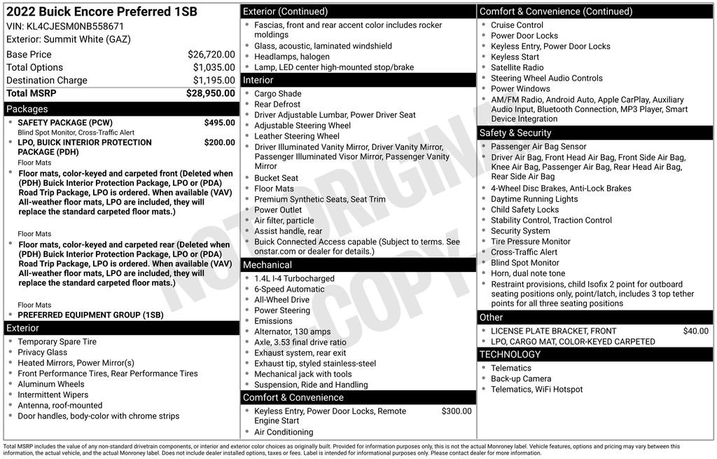 Used 2022 Buick Encore Preferred w/ Safety Package image 39