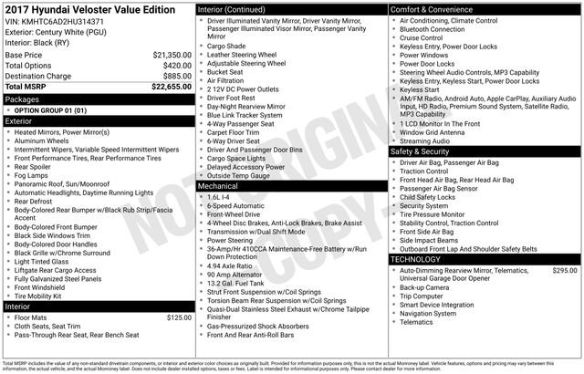 Used 2017 Hyundai Veloster Value Edition image 7