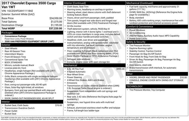Used 2017 Chevrolet Express 3500 Extended RWD image 5
