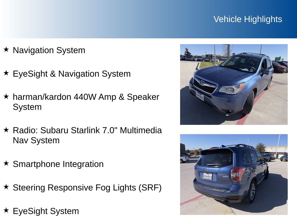 Used 2016 Subaru Forester 2.5i Touring w/ Eyesight & Navigation System image 5