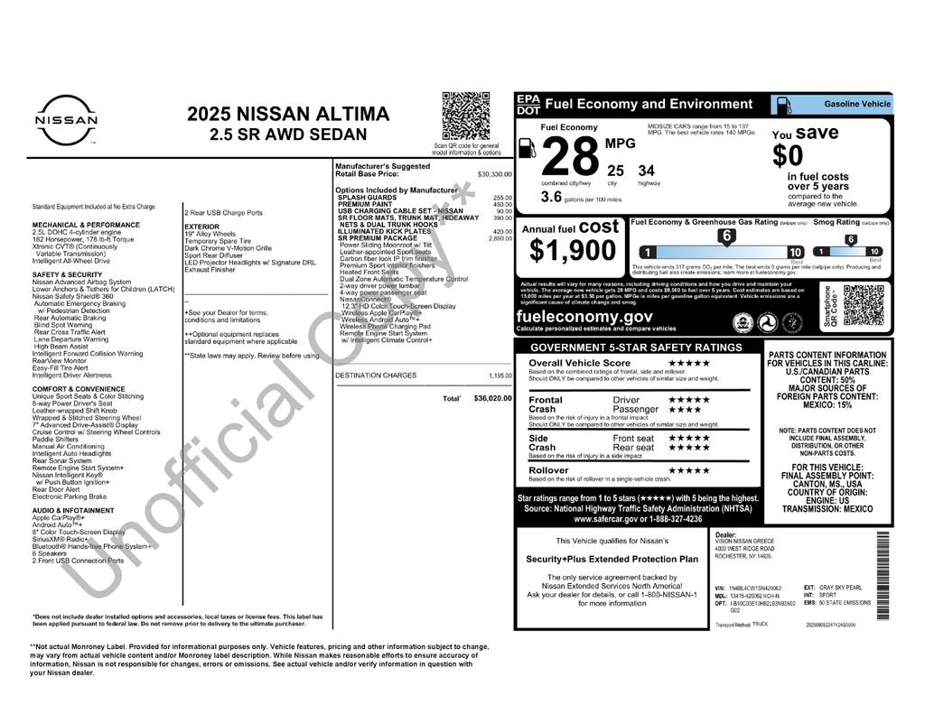 New 2025 Nissan Altima 2.5 SR w/ SR Premium Package image 38