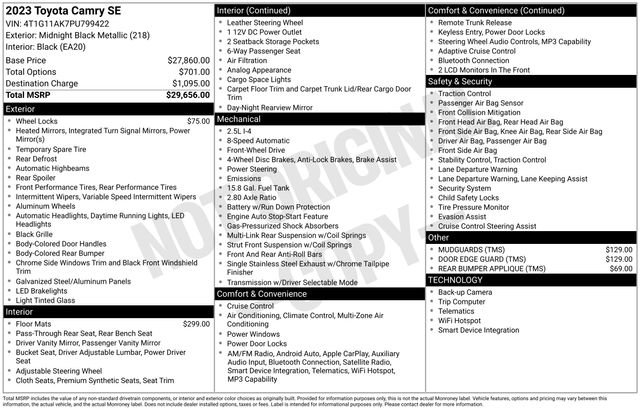 Certified 2023 Toyota Camry SE FWD image 7