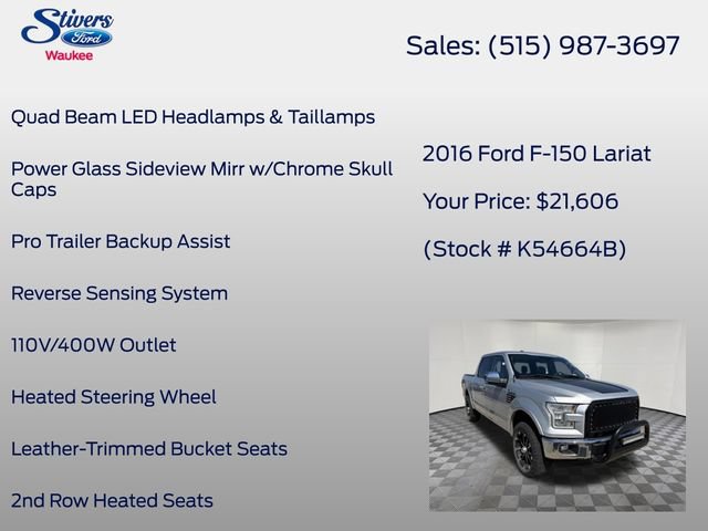 Used 2016 Ford F150 Lariat w/ Equipment Group 502A Luxury AWD/4WD image 28