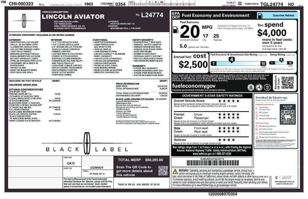 New 2026 Lincoln Aviator Black Label w/ Black Label Special Edition AWD/4WD image 23
