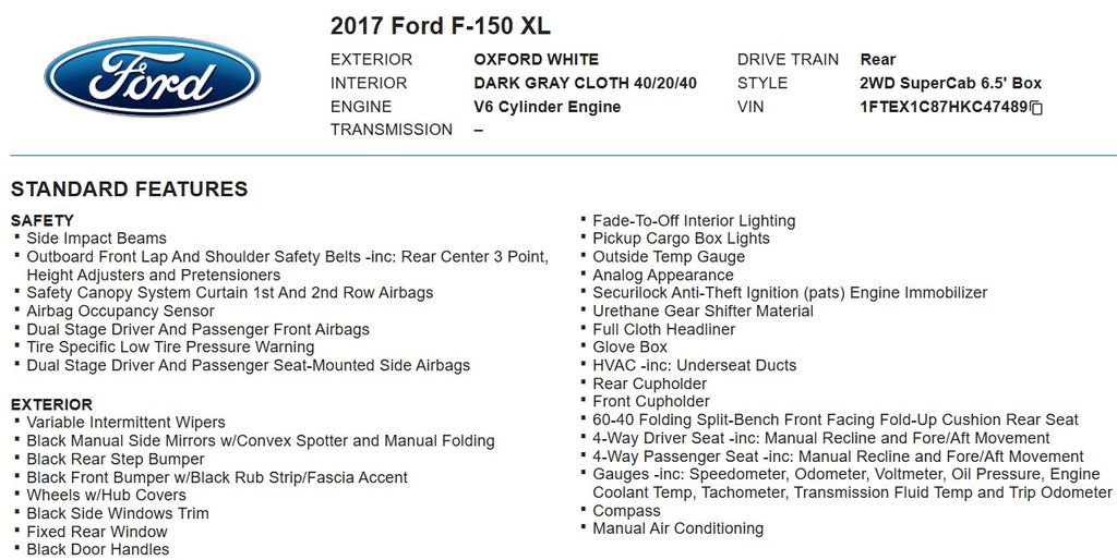 Used 2017 Ford F150 XL w/ Equipment Group 101A Mid RWD image 19