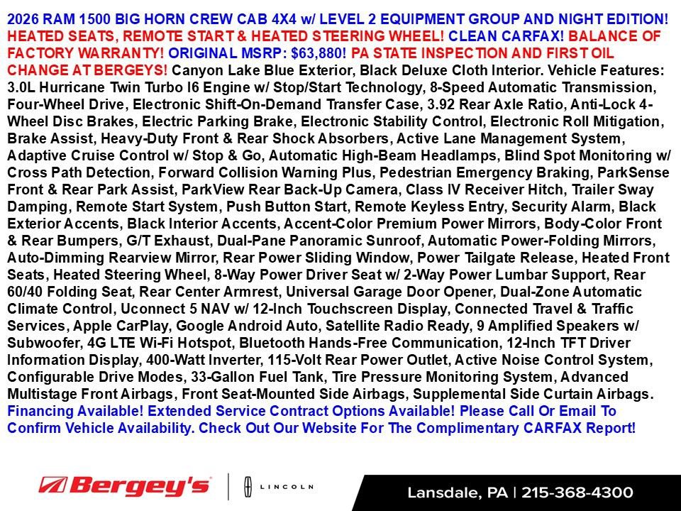 Used 2026 RAM 1500 Big Horn AWD/4WD image 2