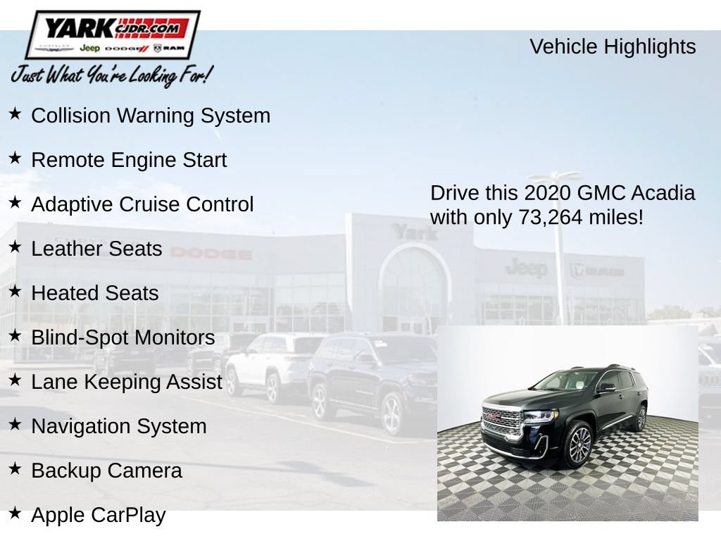 Used 2020 GMC Acadia Denali w/ Technology Package FWD image 8