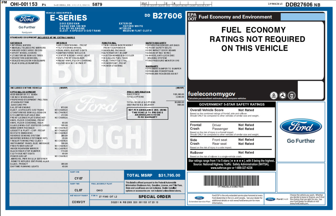 Used 2013 Ford E-250 and Econoline 250 w/ PWR Group image 53