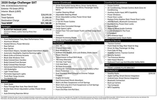 Used 2020 Dodge Challenger SXT w/ Blacktop Package image 5