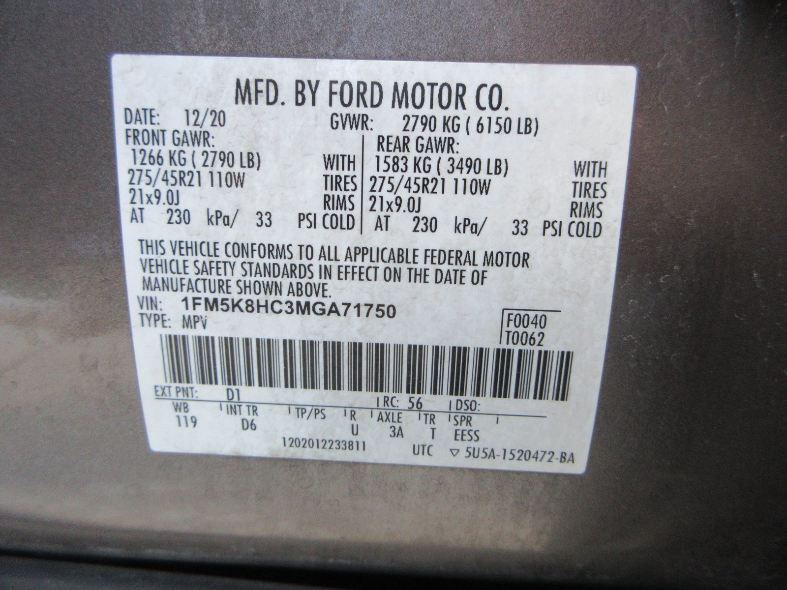 Used 2021 Ford Explorer Platinum w/ Equipment Group 601A AWD/4WD image 64