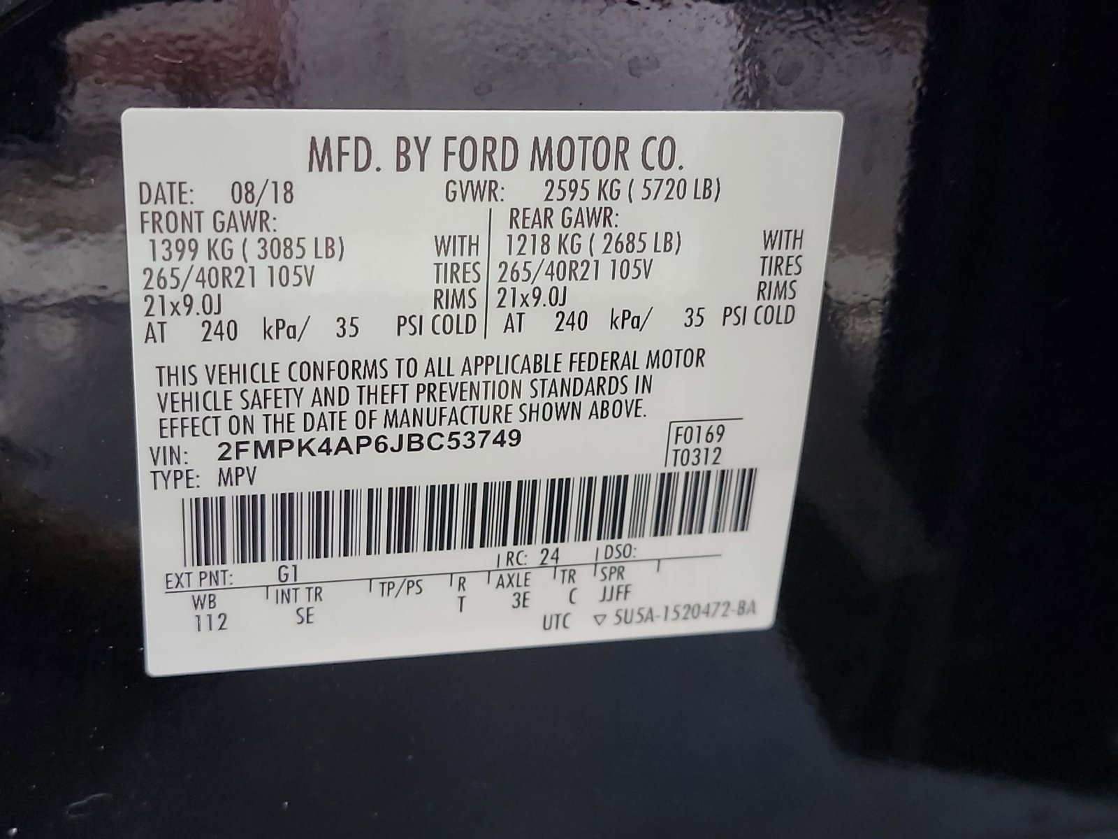Used 2018 Ford Edge Sport w/ Technology Package AWD/4WD image 32