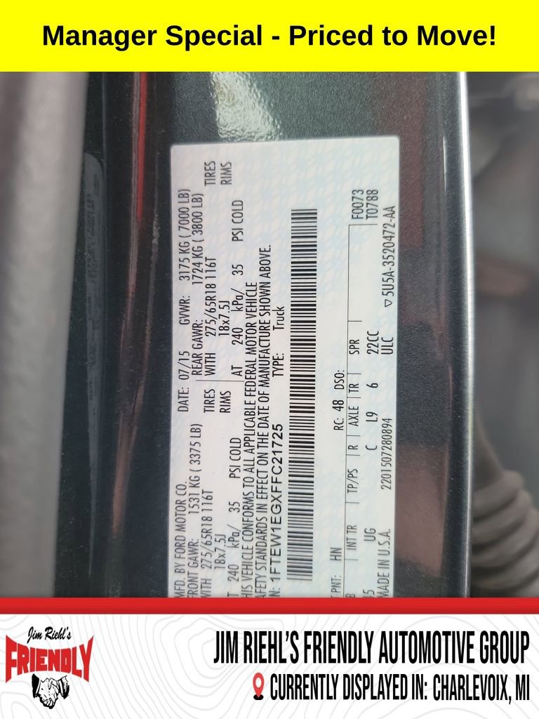 Used 2015 Ford F150 XLT w/ Equipment Group 302A Luxury image 11