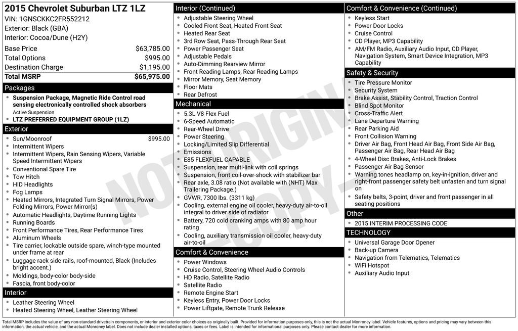 Used 2015 Chevrolet Suburban LTZ RWD image 2