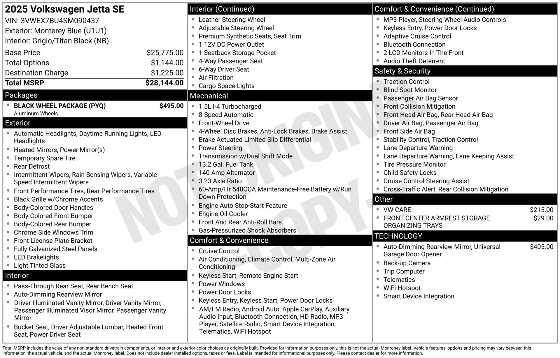 Used 2025 Volkswagen Jetta SE w/ Black Wheel Package image 3
