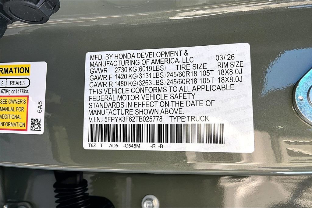 New 2026 Honda Ridgeline TrailSport image 8