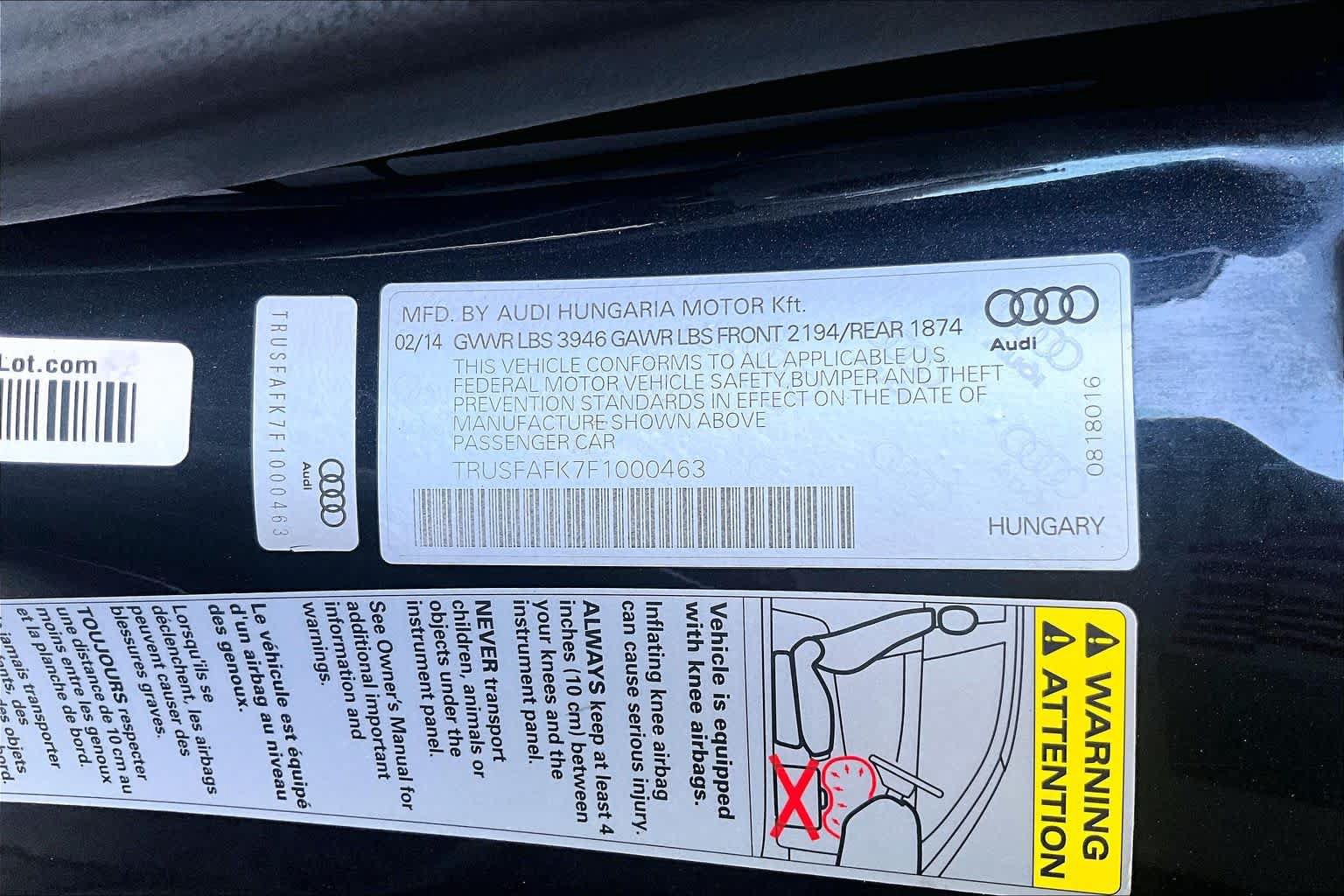 Used 2015 Audi TT 2.0T w/ Fine Nappa Leather Package AWD/4WD image 33
