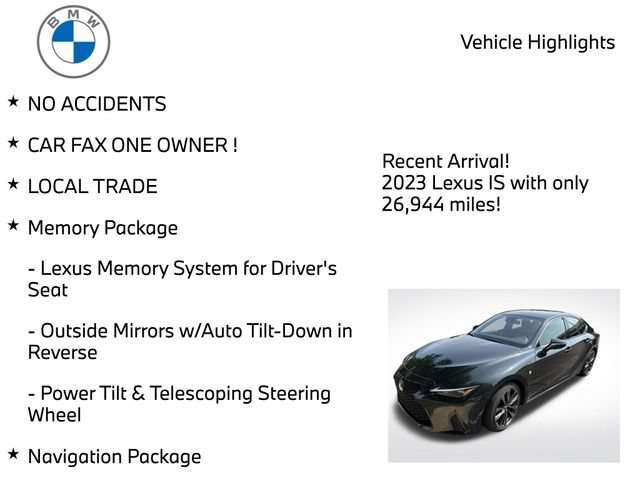 Used 2023 Lexus IS 350 F Sport w/ Navigation Package AWD/4WD image 4