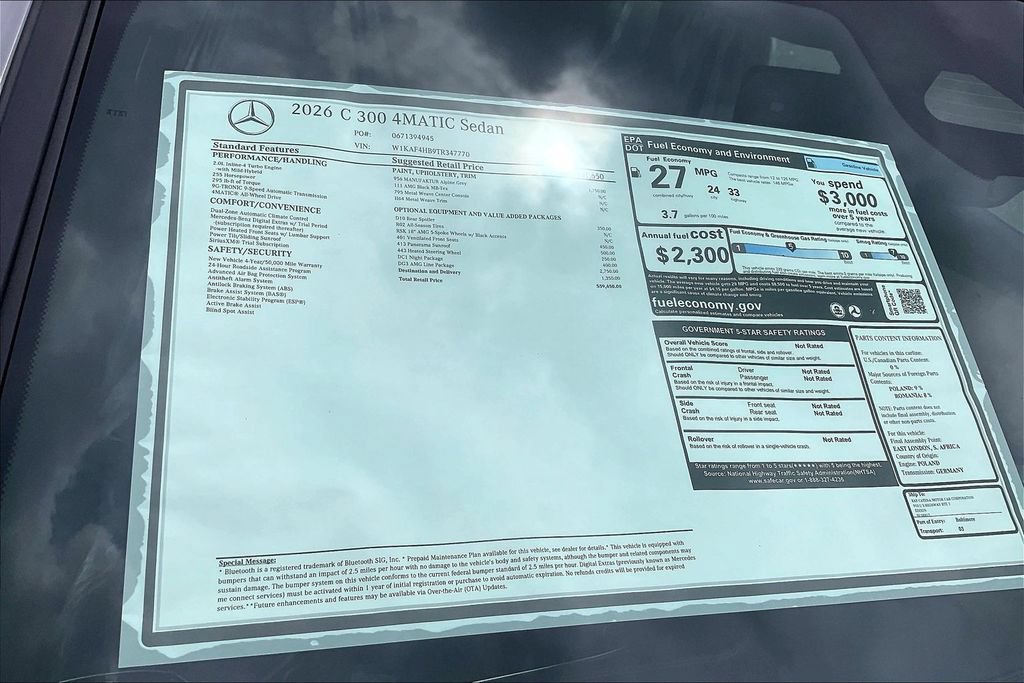 New 2026 Mercedes-Benz C 300 4MATIC Sedan image 12