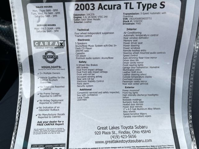 Used 2003 Acura TL Type-S FWD image 27